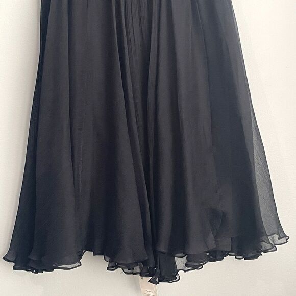 Tadashi Shoji Collection Silk Cocktail Party Dress Size 10 Pleated Chiffon - Picture 5 of 16